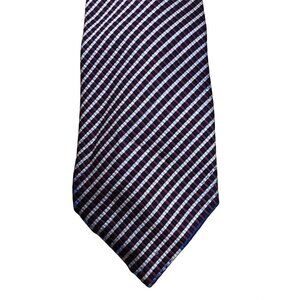Moss 1898 Mens Tie Red White Blue 100 Silk Designer Classic Thin Striped